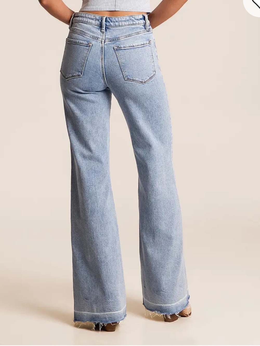 💙Flying monkey Women's Distressed Flared Jeans - Blue - Picture 11 of 11